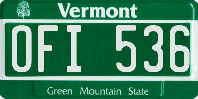 VT license plate OFI536