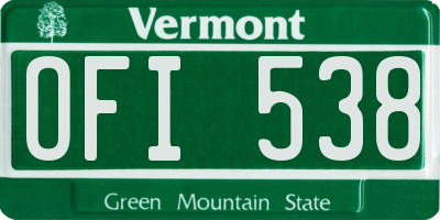 VT license plate OFI538