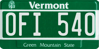 VT license plate OFI540