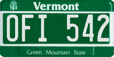 VT license plate OFI542