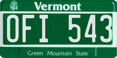 VT license plate OFI543