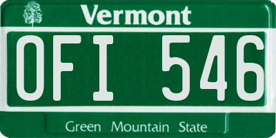 VT license plate OFI546