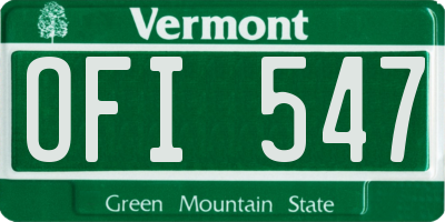 VT license plate OFI547