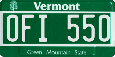 VT license plate OFI550