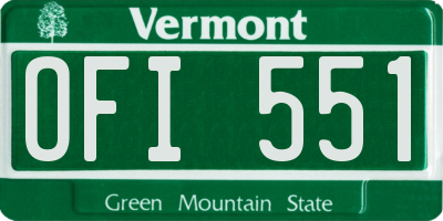 VT license plate OFI551