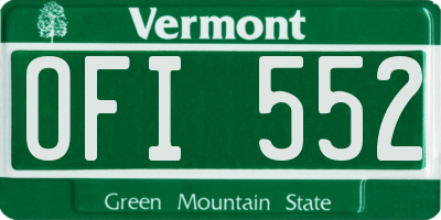 VT license plate OFI552