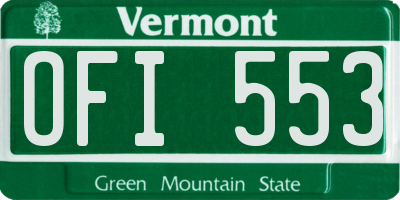 VT license plate OFI553