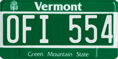 VT license plate OFI554