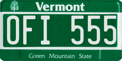 VT license plate OFI555