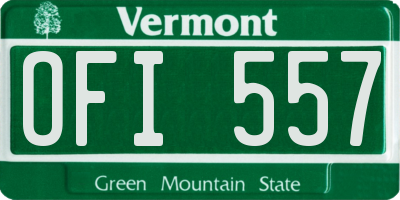 VT license plate OFI557