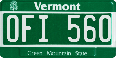 VT license plate OFI560
