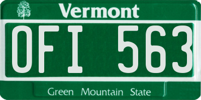 VT license plate OFI563