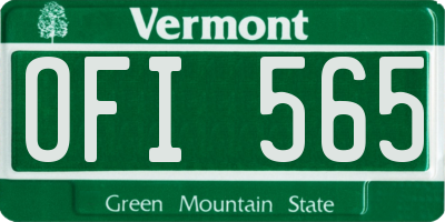 VT license plate OFI565