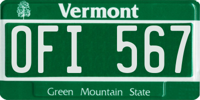 VT license plate OFI567