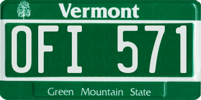 VT license plate OFI571