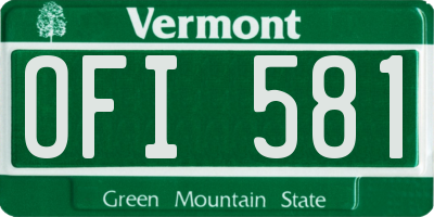 VT license plate OFI581