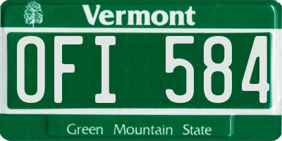 VT license plate OFI584