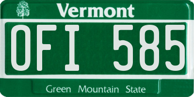 VT license plate OFI585