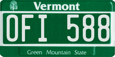 VT license plate OFI588