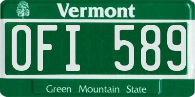 VT license plate OFI589