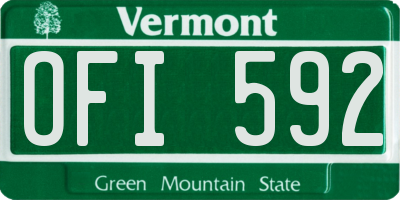 VT license plate OFI592