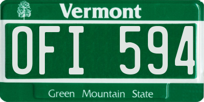 VT license plate OFI594