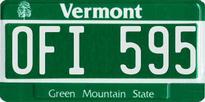 VT license plate OFI595