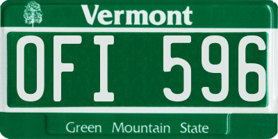 VT license plate OFI596