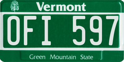 VT license plate OFI597