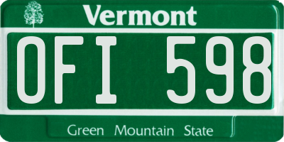 VT license plate OFI598
