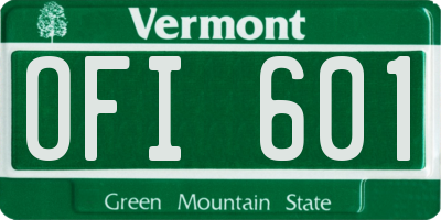 VT license plate OFI601