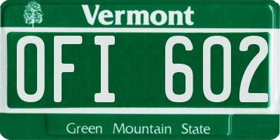 VT license plate OFI602