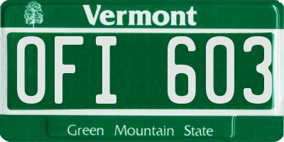 VT license plate OFI603