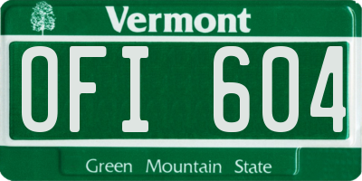VT license plate OFI604