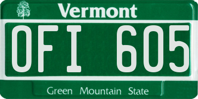 VT license plate OFI605