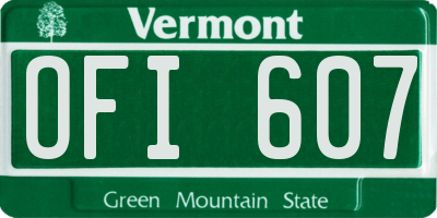 VT license plate OFI607