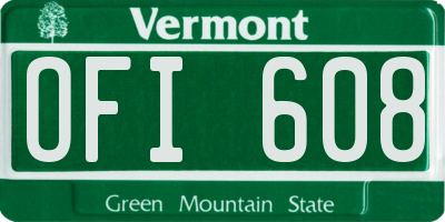 VT license plate OFI608