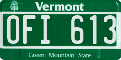 VT license plate OFI613