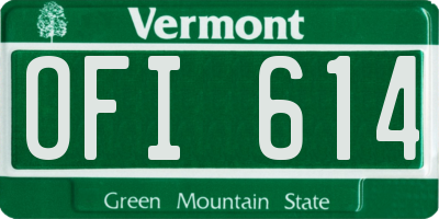 VT license plate OFI614