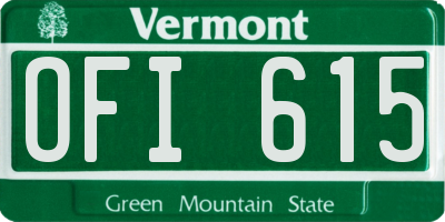 VT license plate OFI615