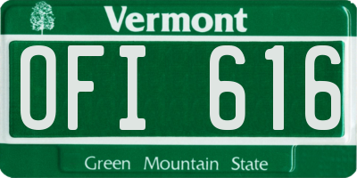 VT license plate OFI616