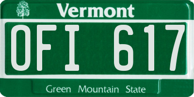 VT license plate OFI617