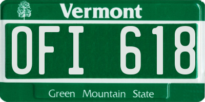 VT license plate OFI618