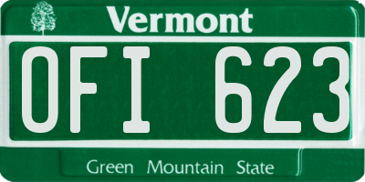 VT license plate OFI623