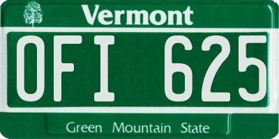 VT license plate OFI625