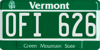 VT license plate OFI626