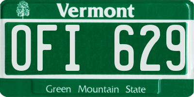 VT license plate OFI629