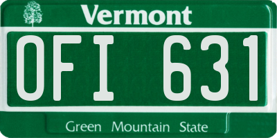 VT license plate OFI631
