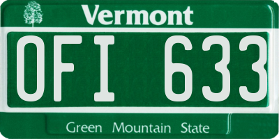 VT license plate OFI633