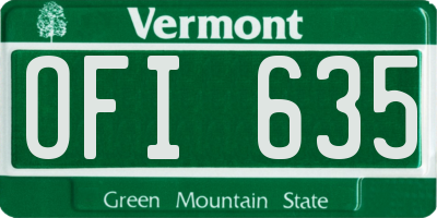 VT license plate OFI635